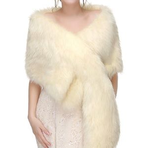 Off-white Faux Fur Wrap NWOT